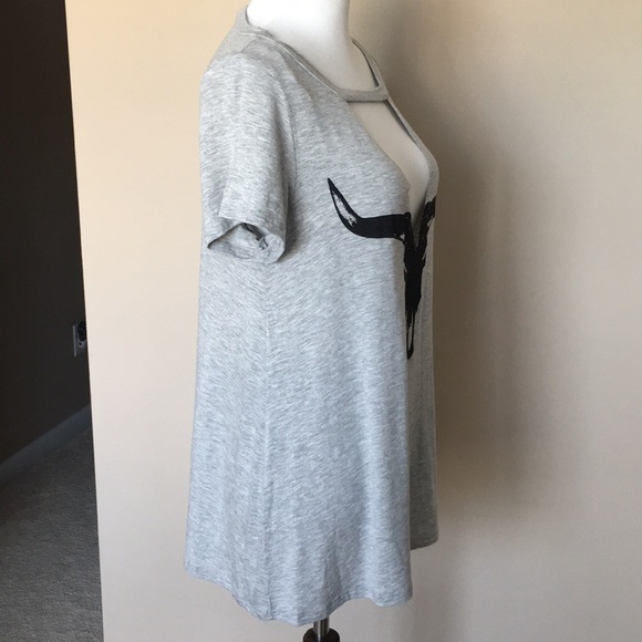 New Peach Love California deep v cut out tee small - Picture 4 of 6